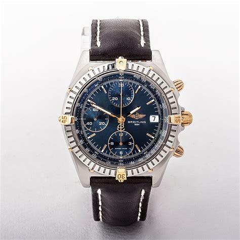 breitling chronomat leather strap blue face|Breitling leather watch straps.